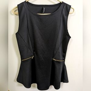 🌕 B. Jewel black peplum top